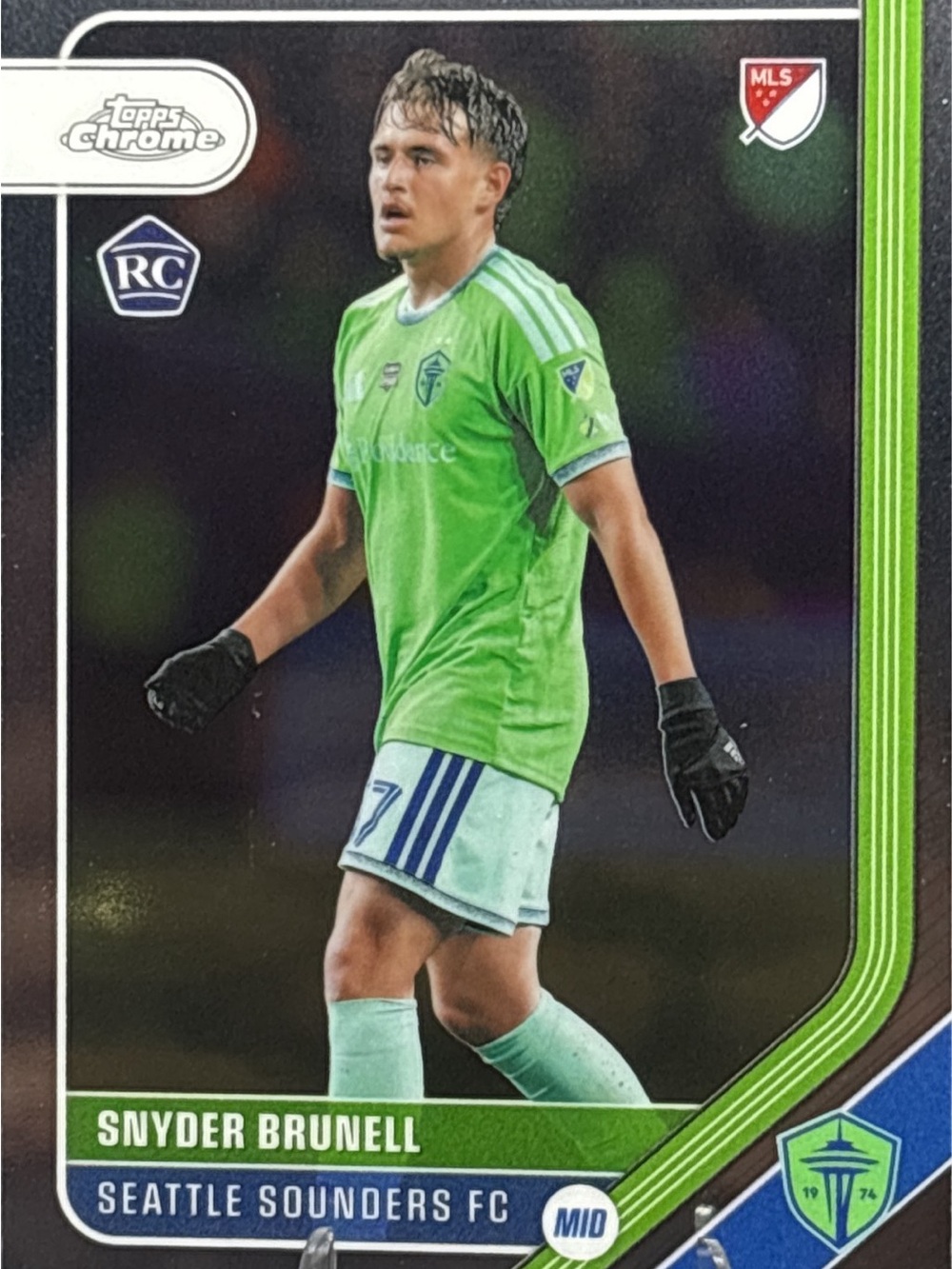 Topps Chrome Seattle Sounders FC Snyder Brunell Rookie Soccer Trading Card